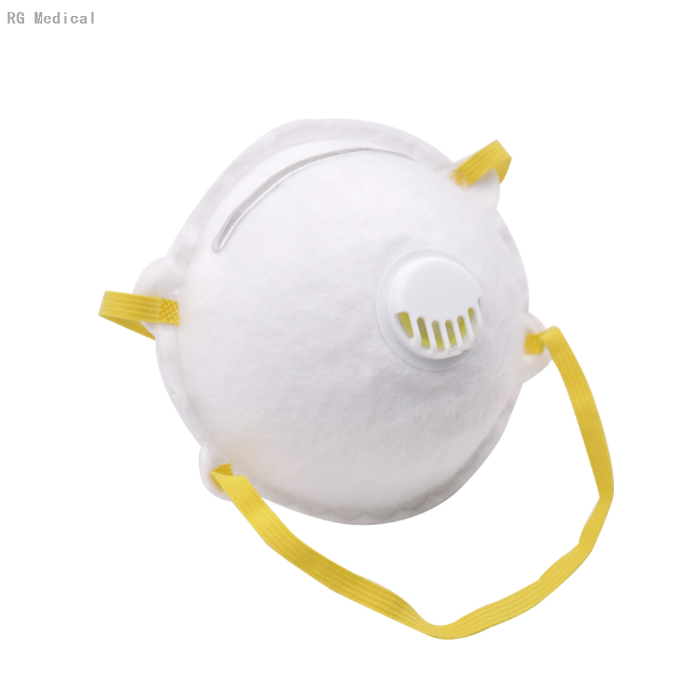 Becher FFP3-Aerosole, die dem Atemschutzgerät mit Ventilstirnbändern widerstehen