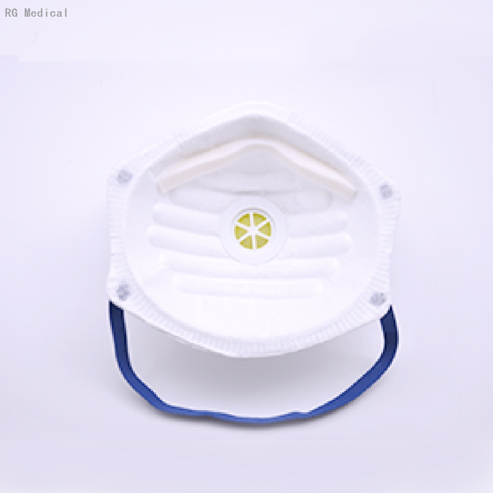 FFP2-Atemschutzgerät mit Stirnbändern in Ventilbecherform