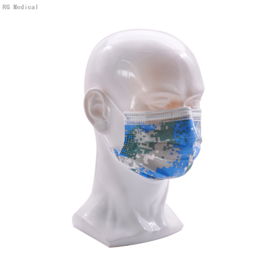 Digital Blue Camouflage Style 3-lagige Einweg-Gesichtsmaske